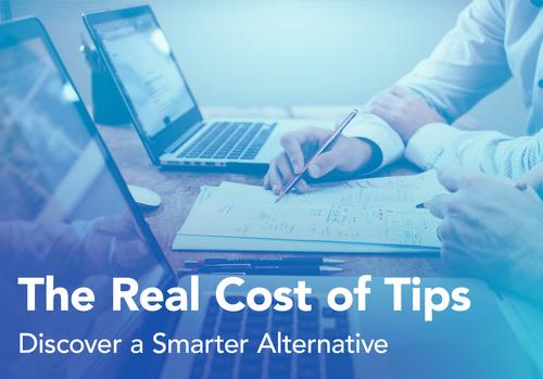 Text that reads: 'The real costs of tips, discover a smarter alternative'